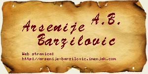 Arsenije Barzilović vizit kartica